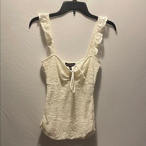 Almost Famous White Lace Camisole Top Size Small ~New